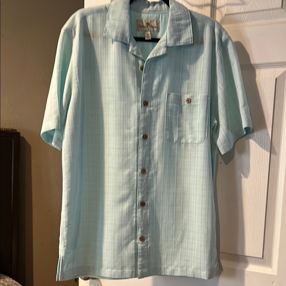 Light Blue Short Sleeve Men's Shirt - Picture 1 of 5